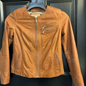 Gently Worn Wilson Tan Leather Jacket. SZ 2